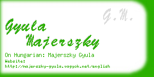 gyula majerszky business card